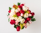 Buquê com 36 Rosas de Três Cores
