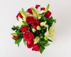 Buquê de Lírios e Rosas Vermelhas